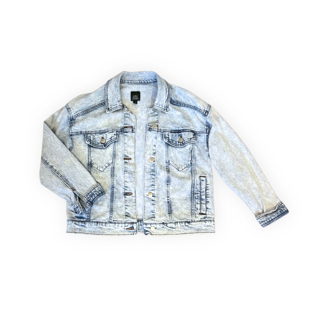 Wild Fable Acid Wash Denim Jacket Light Blue Oversized 80s Trucker | Small
